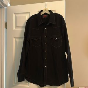 Men’s XL Rock & Toll Hall of Fame snap down - barely worn